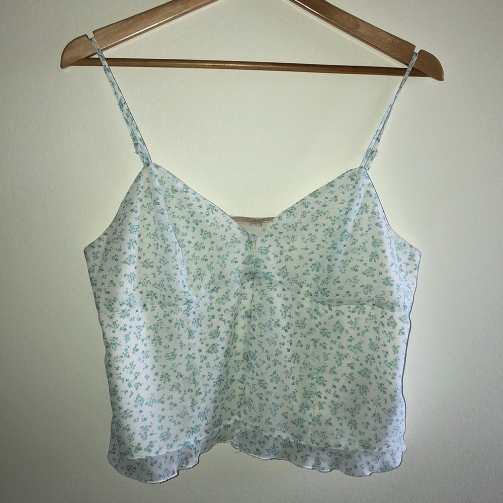 Guess Cropped Floral Lace Camisole
